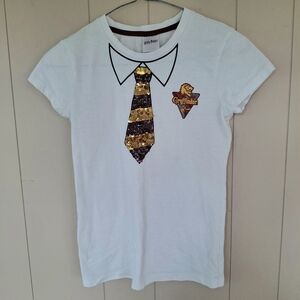 Harry Potter Gryffindor Tshirt with Sequin Tie Girls Size Large 10-12